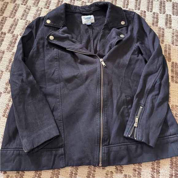 Old Navy Women's Black Leather Jacket - Picture 1 of 4
